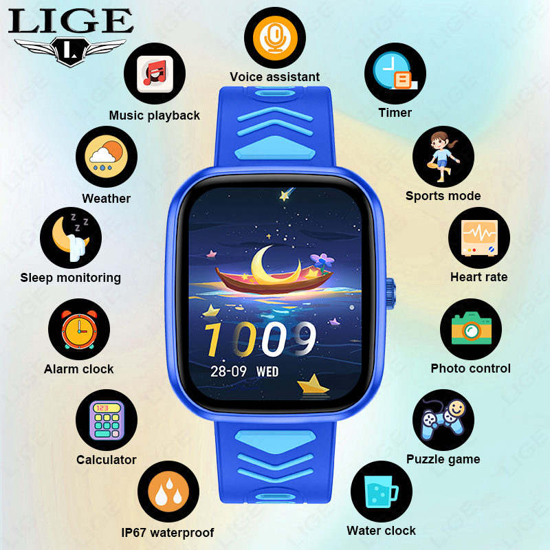 Smartwatch Watches Gift For Boys On Birthday - LIGE Kids Smartwatch Game Waterproof Electronics