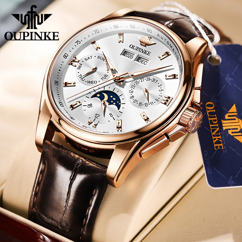Anti-Magnetic Watch - OUPINKE Men's Watches Casual Trend Leather