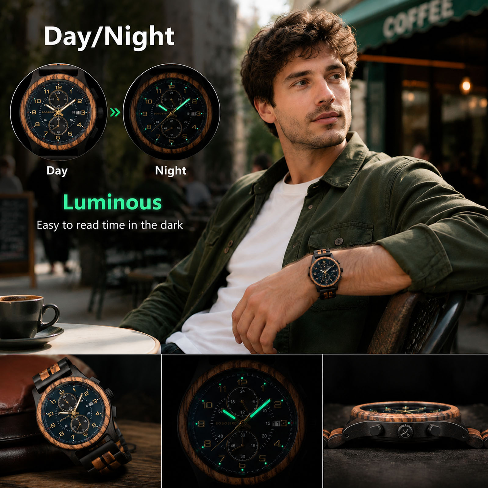 BOBO BIRD Men’s Wooden Chronog - Smartwatch Watches Birthday Gift For Men 评论和价格