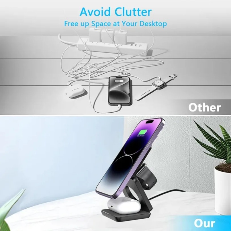 3 in 1 Foldable Magnetic Wirel - Smartwatch Apple Watch 评论和价格