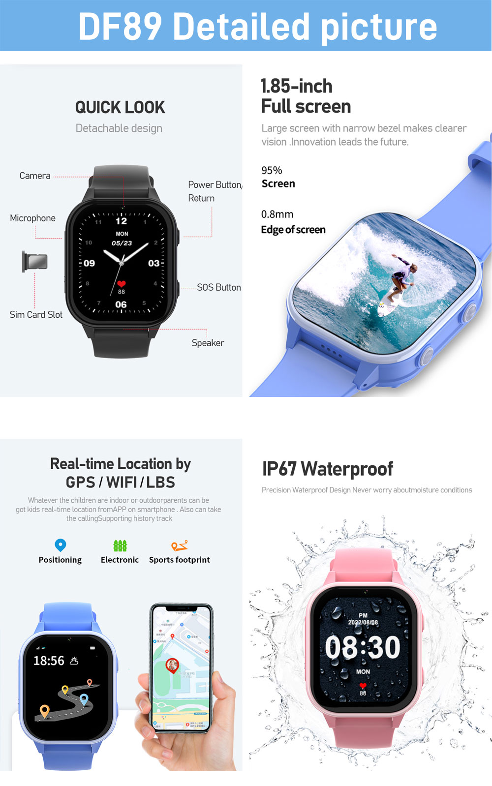2G 4G Kids Smart Watch Phone G - Smartwatch Watches Gift For Boys On Birthday 评论和价格