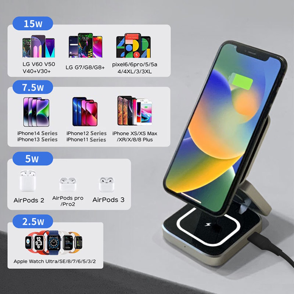 Foldable Magnetic Wireless Cha - Smartwatch Apple Watch 评论和价格