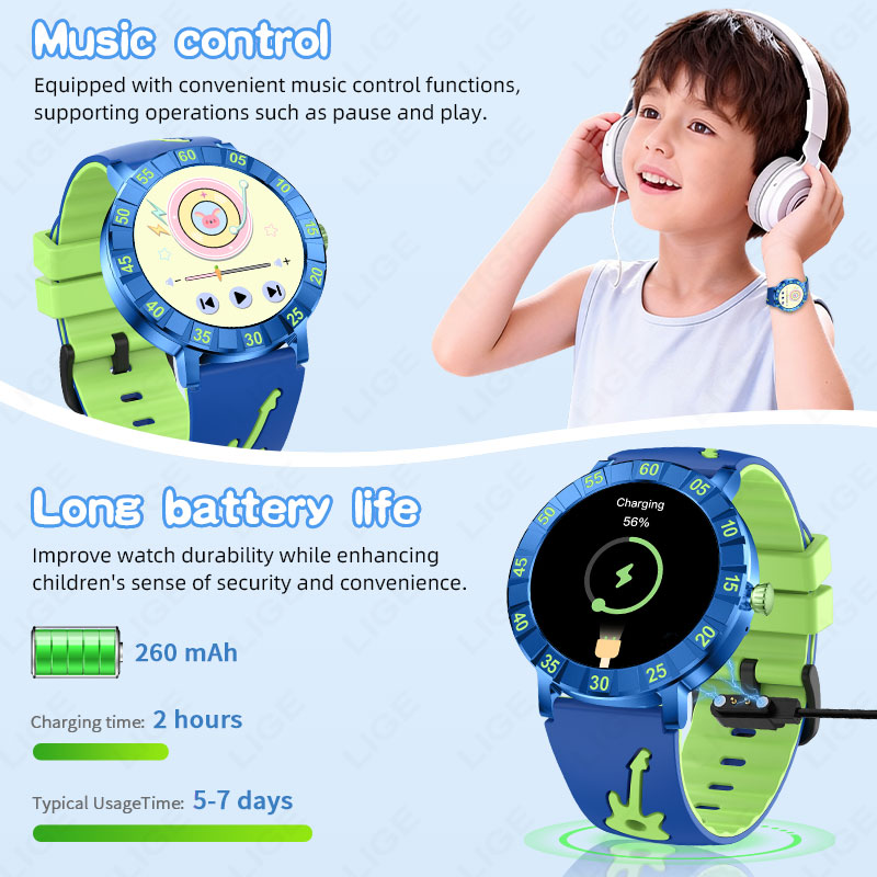 LIGE 2026 HRV Kids Smart Watch - Smartwatch Watches Useful Gift For Boys 评论和价格